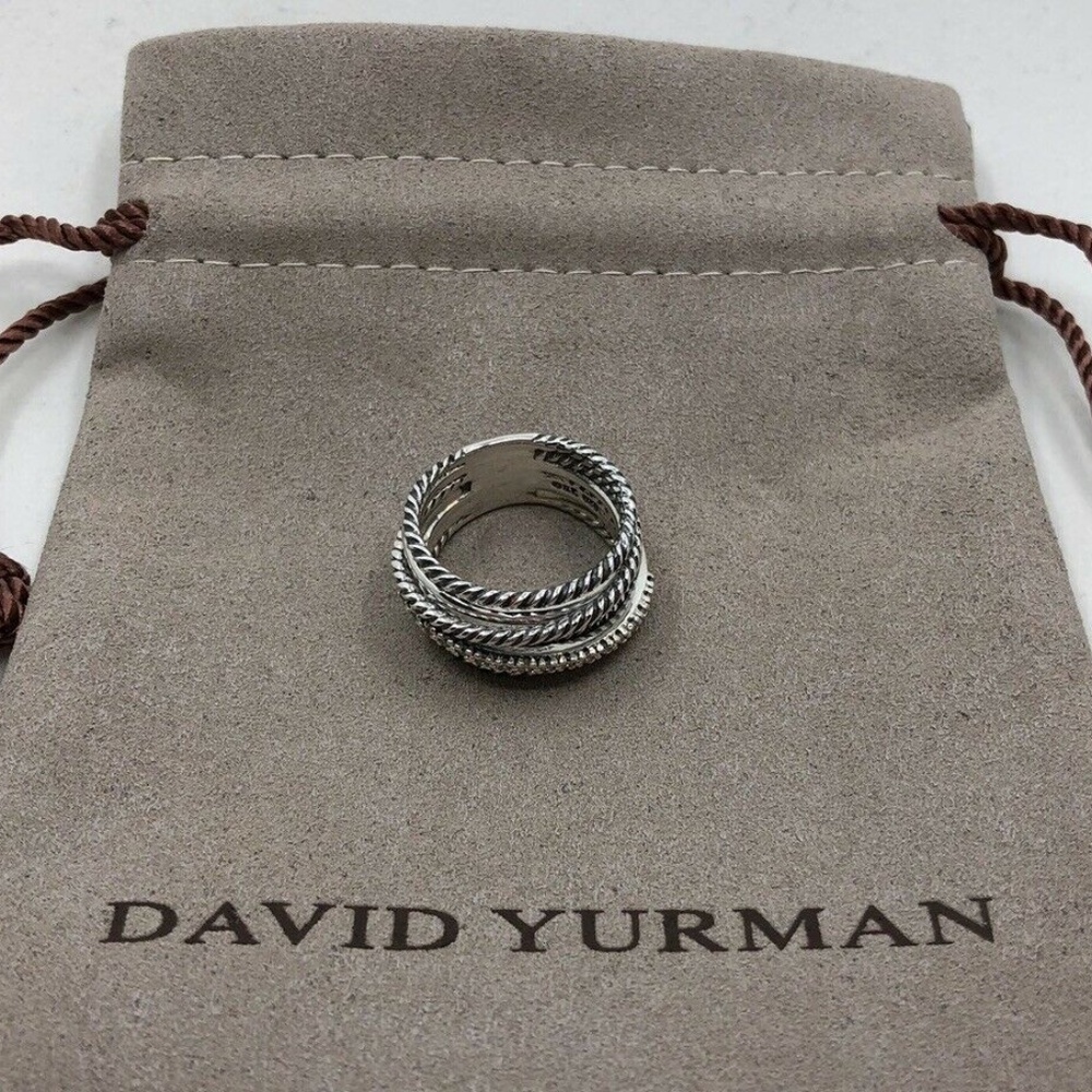 David Yurman Crossover Wide Ring Pave Diamonds